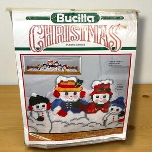 Bucilla Christmas Kit Snow Family Plastic Canvas NEW Vintage
